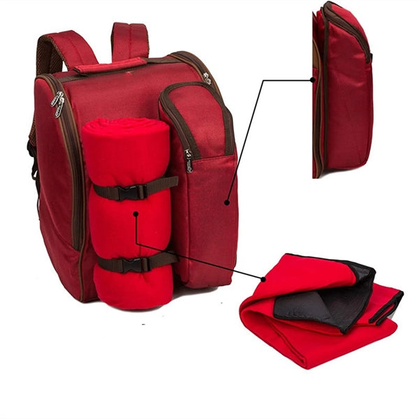 2 Person picnic cooler backpack bag with blanket