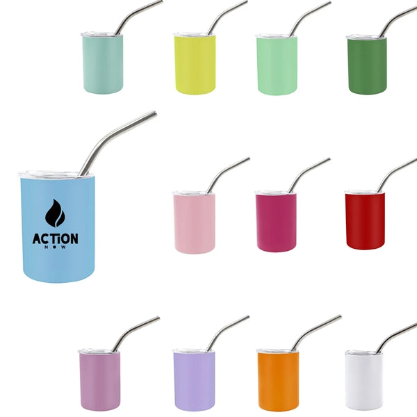 3 OZ Mini Shot Glass Tumber with Straw