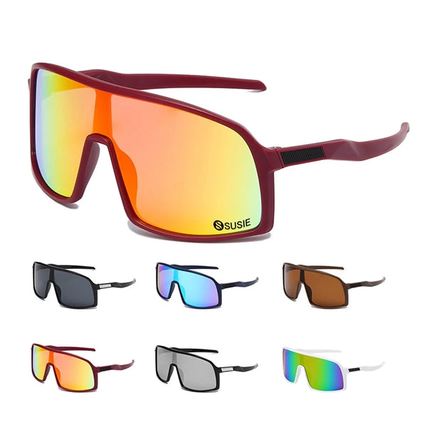 Oversized Mirrored Retro Reflective Sunglasses