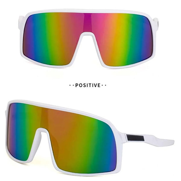 Oversized Mirrored Retro Reflective Sunglasses