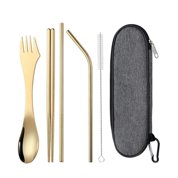 5 Pieces Stainless Steel Portable Cutlery