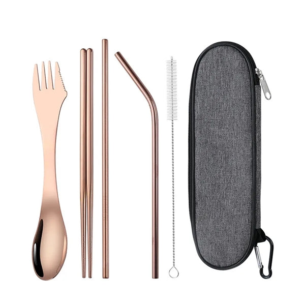 5 Pieces Stainless Steel Portable Cutlery