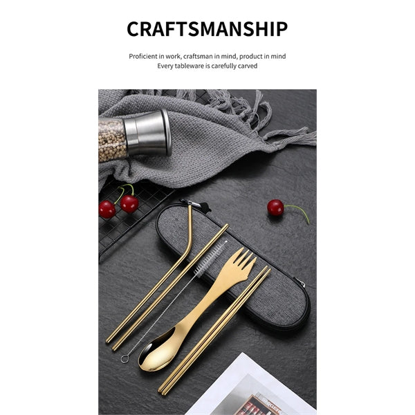 5 Pieces Stainless Steel Portable Cutlery