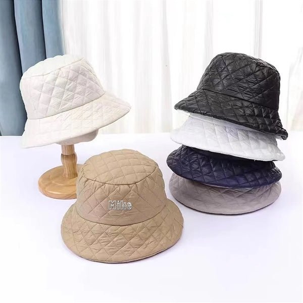 Quilted plaid bucket hat