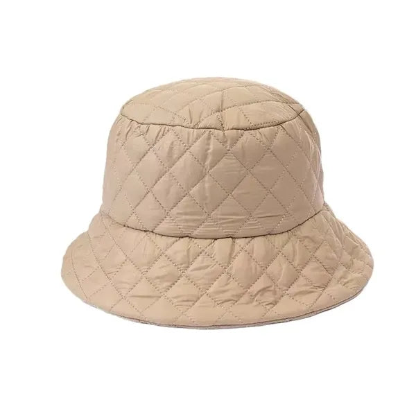 Quilted plaid bucket hat