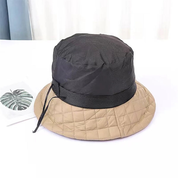 Quilted plaid bucket hat