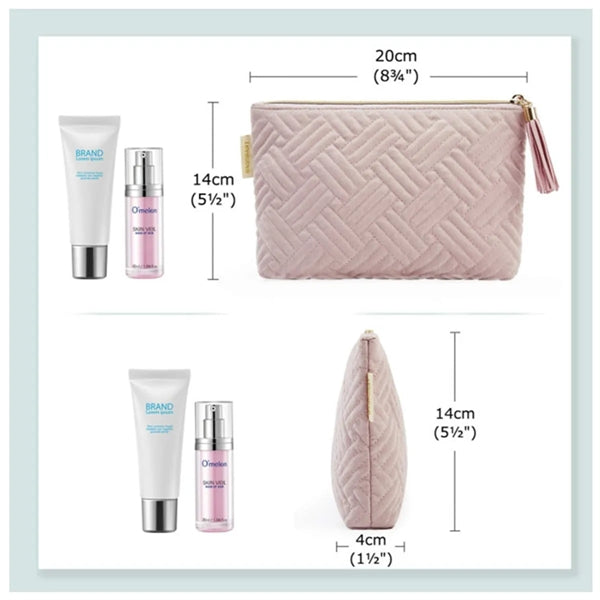 Small Cosmetic Bag Elegant Roomy Makeup Lipstick Pouch