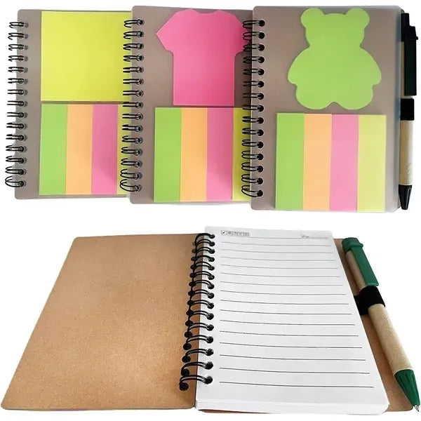Spiral Notebook W/ Pen & Sticky Notes