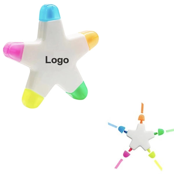 Star Shaped 5 Color Highlighters