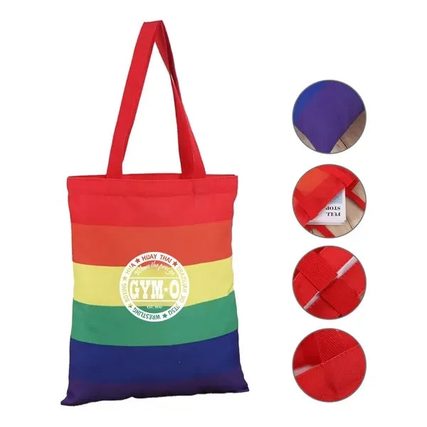 Rainbow Canvas Tote Bag