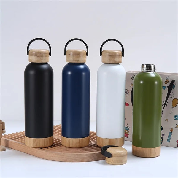 18 oz. Wood & Double-Wall Stainless Bottle