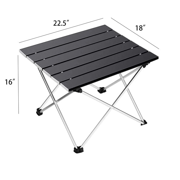 Outdoor Black Aluminum Folding Egg Roll Table With Bag