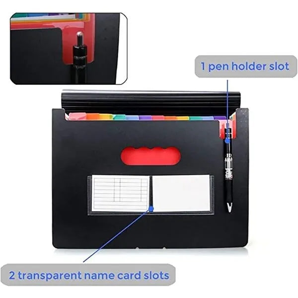 24 Pocket Expanding File Folder with Expandable Cover