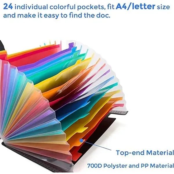 24 Pocket Expanding File Folder with Expandable Cover