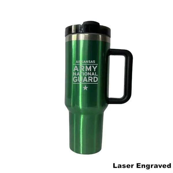 40 oz Stainless Steel Insulated Travel Mug With Handle Straw