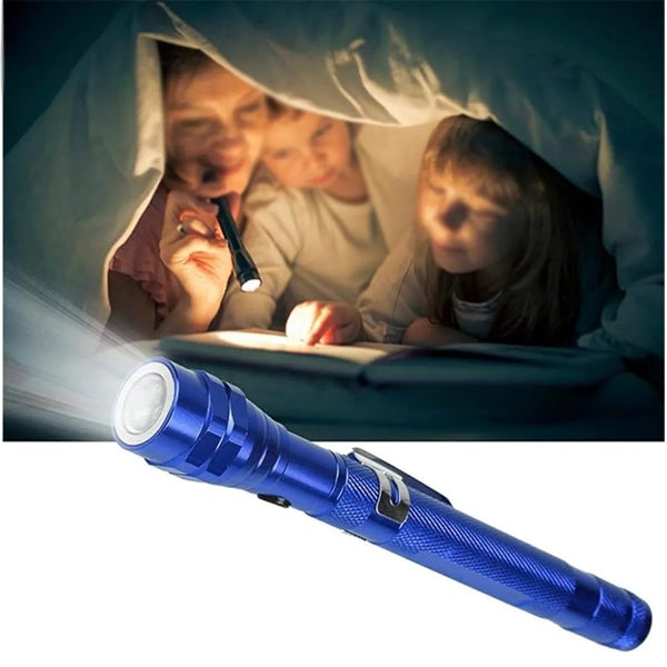 LED Telescopic Extensible Double Magnetic Flashlight