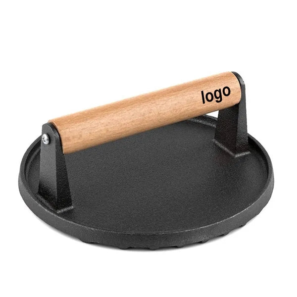 Round Heavy-Duty Cast Iron Smash Bacon Press