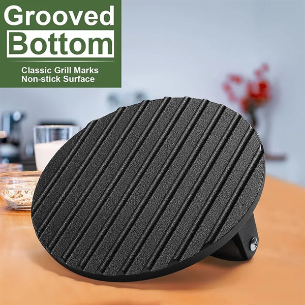 Round Heavy-Duty Cast Iron Smash Bacon Press