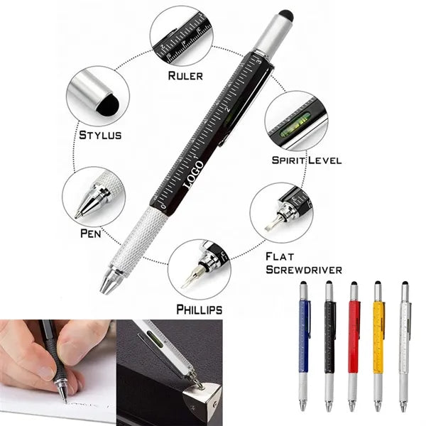 Multifunction 6 in 1 Tool with Ballpoint Pen