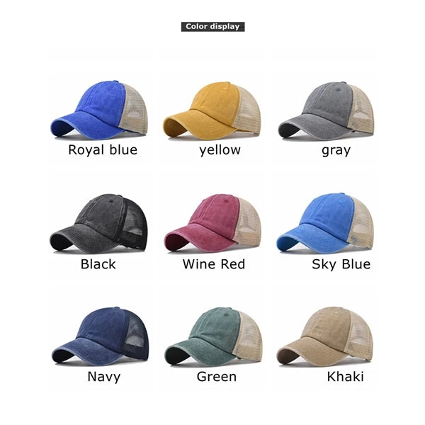 Vintage Washed Distressed Mesh Baseball Cap
