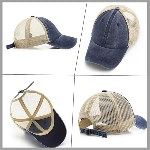 Vintage Washed Distressed Mesh Baseball Cap