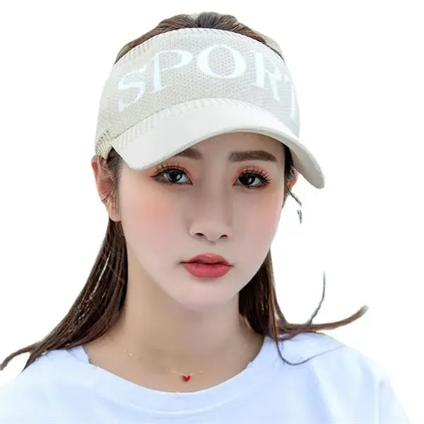 Knitted Hat Elastic Sports Sun Visor Empty Top Cap