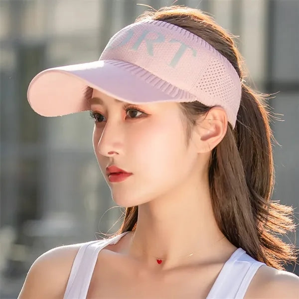 Knitted Hat Elastic Sports Sun Visor Empty Top Cap