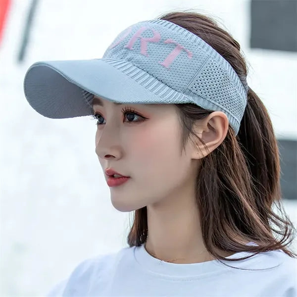 Knitted Hat Elastic Sports Sun Visor Empty Top Cap