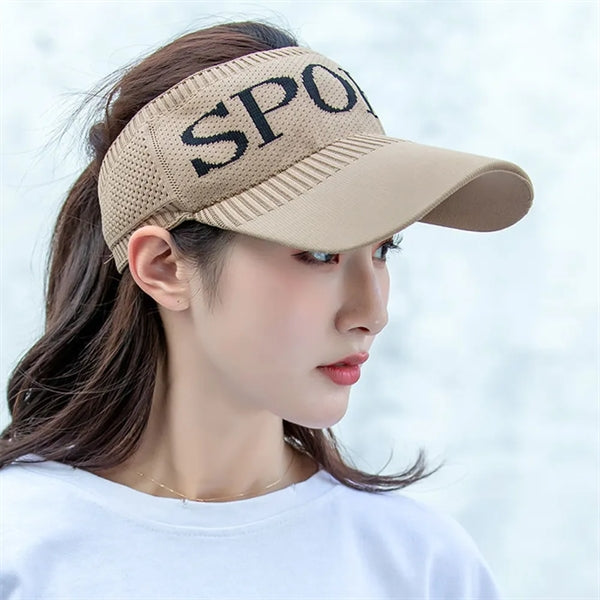 Knitted Hat Elastic Sports Sun Visor Empty Top Cap