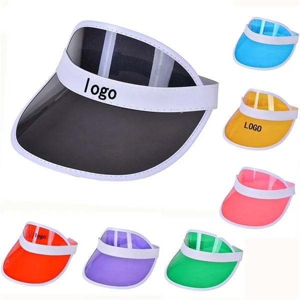 UV Protection Transparent PVC Sun Visor Hat Cap