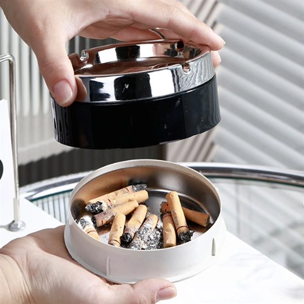 Stainless Steel Ashtray With Swivel Lid