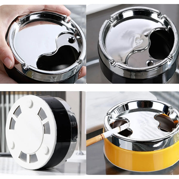 Stainless Steel Ashtray With Swivel Lid