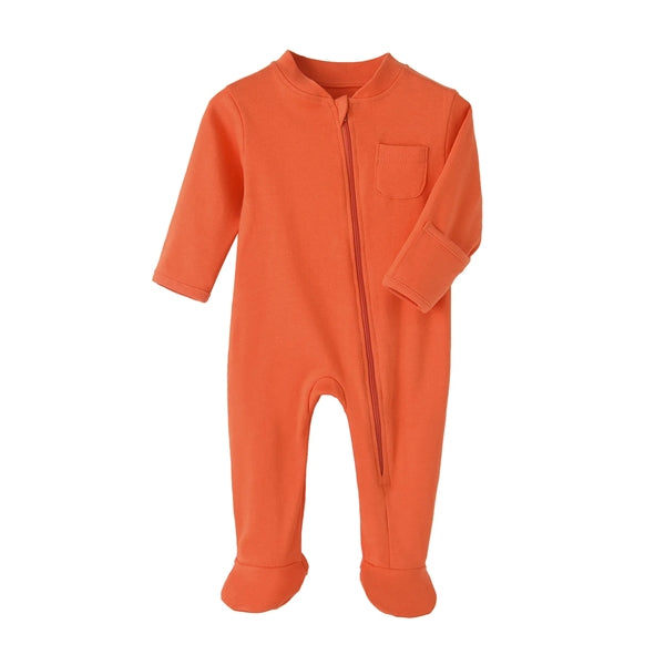 Cotton Baby Cloth Long Sleeve Zip Up Sleep N Play Pajama
