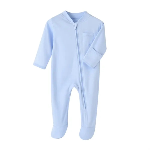 Cotton Baby Cloth Long Sleeve Zip Up Sleep N Play Pajama