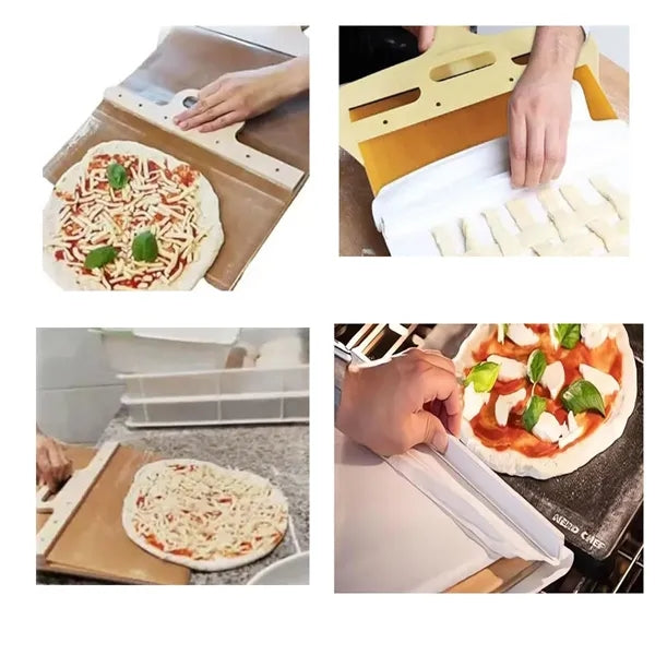 Multi Purpose Premium Natural Wooden Sliding Pizza Tray