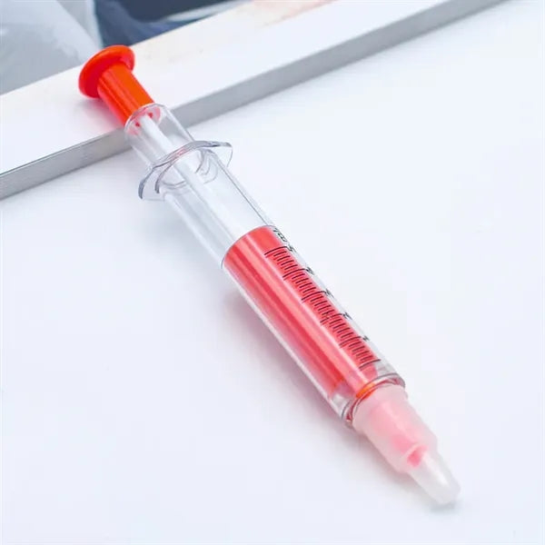Double Sided Syringe Highlighter & Ballpoint Pens