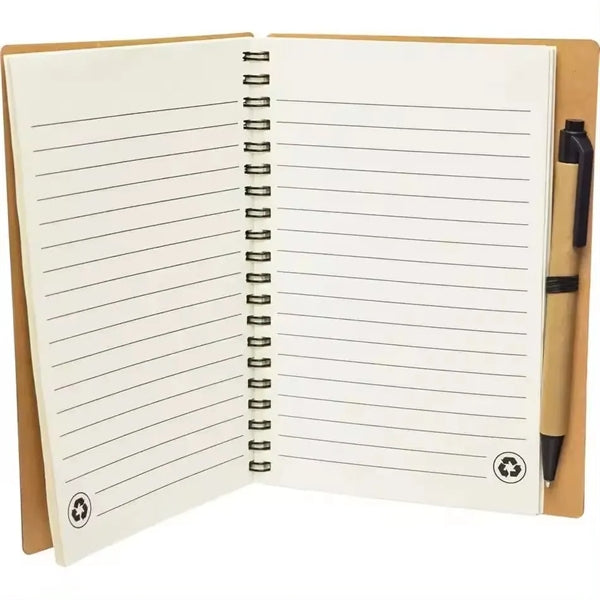7 " x 5 " Eco Spiral Recycled Notebook with Pen Set