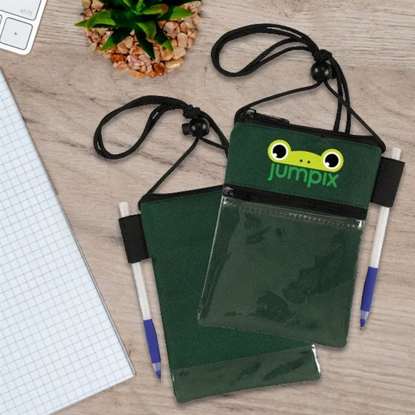 ID Me 2 Dual Zipper Pocket Badge Holder & Passport Pouch