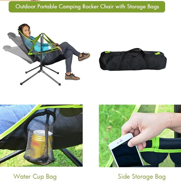 Folding Camping Rocking Chair With Pillow