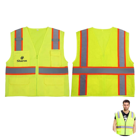 High Visibility Reflective Safety Vest For Construction Work