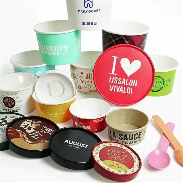 4oz Ice Cream Cup Frozen Yogurt Gelato Bowls