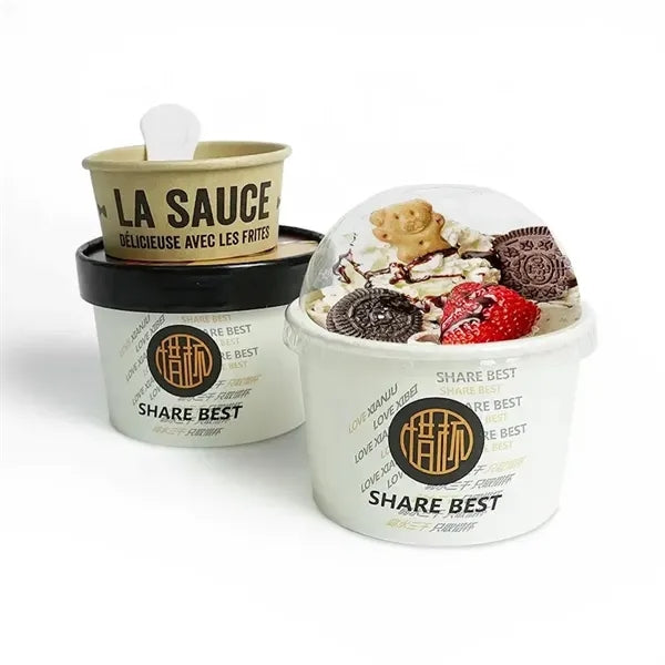 4oz Ice Cream Cup Frozen Yogurt Gelato Bowls