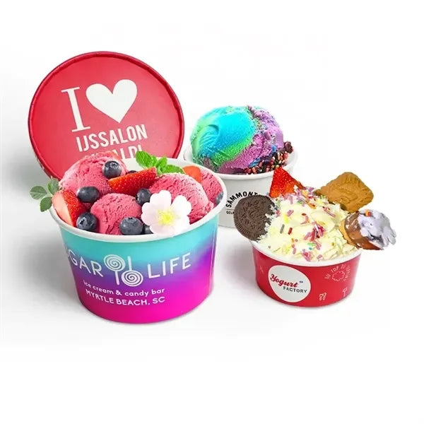4oz Ice Cream Cup Frozen Yogurt Gelato Bowls