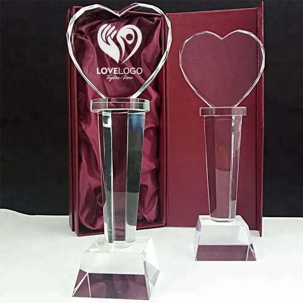 Crystal Heart Shape Trophy Wedding Anniversary Gift