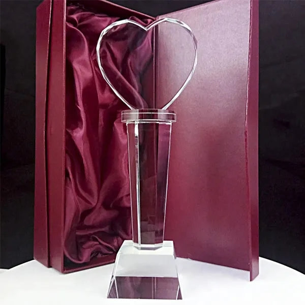 Crystal Heart Shape Trophy Wedding Anniversary Gift