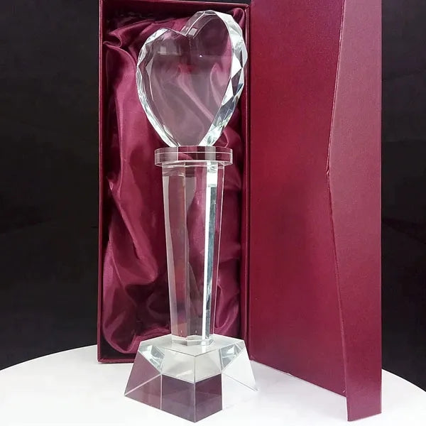 Crystal Heart Shape Trophy Wedding Anniversary Gift