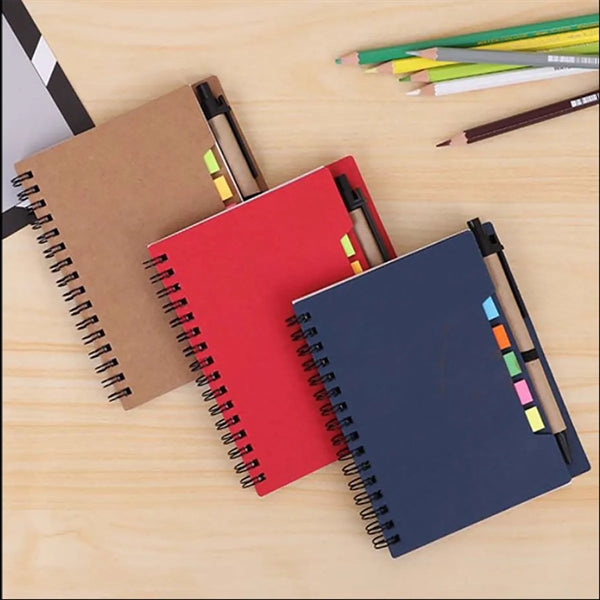 Spiral Lined Wire bound Notebook with Pen and Tabs