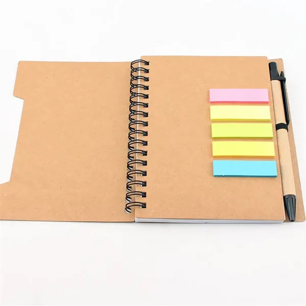 Spiral Lined Wire bound Notebook with Pen and Tabs