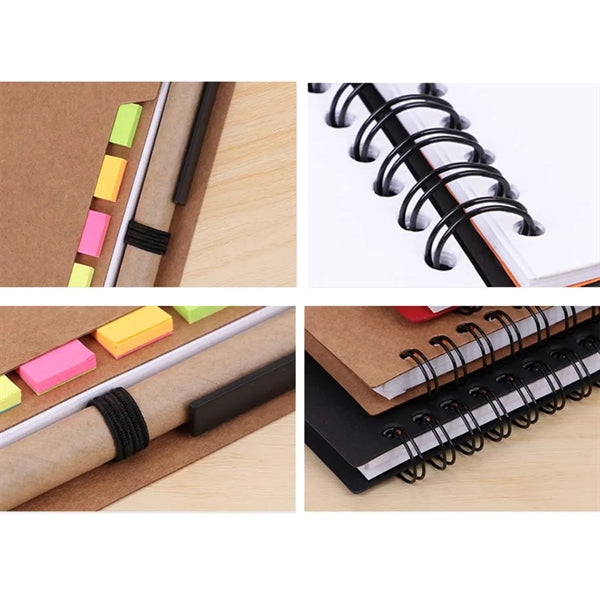 Spiral Lined Wire bound Notebook with Pen and Tabs