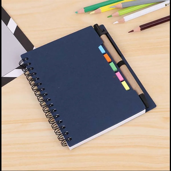 Spiral Lined Wire bound Notebook with Pen and Tabs
